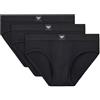 Emporio Armani Slip da Uomo Essential Logolabel, Confezione da 3, Nero, XXL