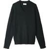 Diana Studio - Maglia con Scollo a V garzata in Alpaca, Uomo, Maniche Lunghe, Regular Fit, Nero, L