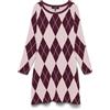 Vero Moda Vmmilano LS Boatneck Argyle Dress LCS, Pink-a-Boo, S Donna