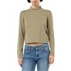 Calvin Klein Donna Maglietta Maniche Lunghe Milano Logo Elastic Top Collo a Lupetto