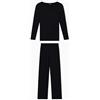 Emporio Armani Pigiama Lungo Donna in Lana Tech Nero S, Nero, S