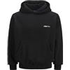 JACK & JONES Jorislington Back Sweat Hood SN - Felpa da Uomo, Nero, M