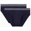 Emporio Armani Slip da Uomo con Logo Allover Elastico, Confezione da 2, Blu, L, Blu, L