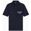 Armani Exchange Polo da Uomo con Logo Pique Pocket, Navy Scuro, L