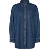 PIECES Camicia in Jeans da Donna PCMAISIE, Blu Jeans Scuro, M