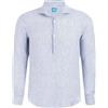 Panareha Camicia Polera da Uomo in Lino a Righe Sardegna Blu (M)