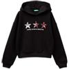 United Colors of Benetton Maglia C/CAPP. M/L 39M2C205E Felpa con Cappuccio, Nero, 150 cm Bambina