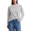 Marc O'Polo Marc OߴPolo Denim Donna Maglietta a maniche lunghe con scollo a barca a righe, Bianco (Offwhite Multi 01), S