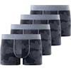FREEGUN Mutande Boxer Uomo Cotone, Set da 4, Nero PA2 (S)