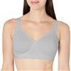 Playtex 18 Hour Ultimate Lift & Support Cotton Stretch Wireless Bra Us474c Reggiseno Altamente Coprente, Opaque, Grigio Erica, 5E Donna