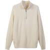 Diana Studio - Maglione Mezza Zip Bianco Perla in Lana, Uomo, Maniche Lunghe, Taglia L, Regular Fit