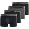 Freegun Fg/Dyn/1/Bc/Pk4 Boxer Corti, Grigio Jm, L (Pacco da 4) Uomo