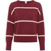 BRAX Style.Lisa Lightweight Alpaca Sequins Stripe Pullover, 40 Mulberry, Donna