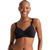 Dorina Bralette Donna Daniela - Senza Ferretto, Copertura Totale, Jersey di Cotone con Stecche Laterali, Fasce a U e Spalline Larghe Regolabili, Nero