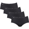 sloggi Basic+ Midi 4P, Slip, Donna, Nero (Black), 46