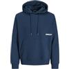 JACK & JONES Jcounion Minimal Print Sweat Hood, Titanio, L