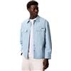Calvin Klein Uomo Giacca-Camicia Cotton Filled con Bottoni a Pressione