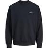 JACK & JONES Jprblachad Branding Sweat Crew NEC Pls, Nero, 5XL Uomo