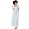 Maya Deluxe Damenkleid für Hochzeitsgäste, übergröße, Empire, Hohe Taille, Pailletten, Kurze Ärmel, Abendkleid, Brautjungfer Vestito per Damigella d'Onore, Eisblau, 60 Donna