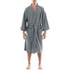 Fruit of the Loom Accappatoio da uomo a kimono a nido d'ape, Grigio erica, Taglia unica
