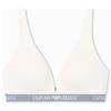 Emporio Armani Iconic Logoband Reggiseno a Triangolo Imbottito Bianco XL, Bianco, XL