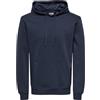 ONLY & SONS Onsconnor Reg Sweat - Felpa con Cappuccio Noos, Blu Notte, XXL