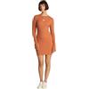 Calvin Klein Donna Abito Woven Label Rib Short Dress Maniche Lunghe, Arancione (Aragon), XS