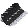 PUMA 8 Pack Athletic Cushioned Quarter Crew Socks Calzini Sportivi, Nero/Grigio, 10-13 (Pacco da 8) Uomo