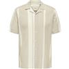 Only & Sons Onscaiden Life Stripe Linen Resort Noos Camicia Casual Uomo