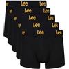 Lee Uomo, Boxers, Nero, Confezione da 5, Grande
