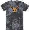 Pokémon Fifth Sun Pokémon Eevee Face T-Shirt, Nero/Carbone, L Uomo