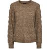 PIECES Pcbibbi LS O-Neck Knit Noos BC Maglione, fossile, M Donna