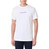 Calvin Klein Uomo T-Shirt Maniche Corte Crew Neck Scollo Rotondo, Bianco (Classic White W/Deep Lagoon Logo), M