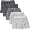 Amazon Essentials Boxer Corti in Jersey di Cotone (Disponibili nelle Taglie Big & Tall) Uomo, Pacco da 5, Grigio Puntinato/Charcoal Mix, 3XL Plus