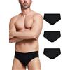 POMPEA 3 Pezzi Slip Uomo in Cotone, Mutande in Tessuto Jersey con Cinturino Elastico in Vita