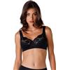 Lovable Reggiseno Senza Ferretto in Pizzo Elastico | Coppe Taglio a Due con Ring System | Alto Sostegno | Intimo 4078 Exuberance Donna, Nero, 34 / 3C