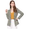 Allegra K Blazer da Donna Boyfriend con Risvolto Dentellato Scozzese Giacca Blazer, Nero, 44