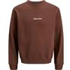 JACK & JONES JORNORREBRO EMB Sweat Crew - Felpa da Uomo, Mogano Profondo, M