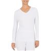Fruit of the Loom Micro Waffle Thermal V-Neck Parte Superiore del Pigiama, Bianco, L Donna