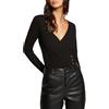 Morgan Maglione a Maniche Lunghe con Scollo Cache-Coeur, Colore: Nero, Taglia: S
