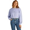 Calvin Klein Donna Felpa Shadow Graphic Crewneck Cropped, Viola (Persian Violet), XXL