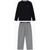 Emporio Armani Pigiama Lungo Uomo Tinto in Filo Nero M, Nero, M
