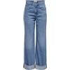 ONLY Onlhope Ex HW Wide Fold Up DNM Pim, Media Blu Denim, 28W x 32L