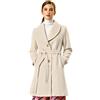 Allegra K Casual Caban Donna (Pacco da 1) | Abbottonatura nascosta. Polsini con volant. Chiffon leggero. Elegante per ufficio, formale, uso quotidiano