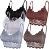 Duufin 5 Pezzi Reggiseno Bralette Pizzo Reggiseno Senza Ferretto per Donna e Ragazze, Castagno, Marrone tè, Bianco, Grigio, Nero, L-XL
