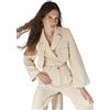 Trendyol Damen Design Regular Zweireihig Plain Webstoff Blazer Cappotto, Beige, 34 da Donna