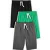 Simple Joys by Carter's - Pantaloncini, tessuto a rete, da bambino, confezione da 3 ,Black/Green/Gray ,US 4T (EU 104-110)