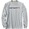 Carhartt T-Shirt Pesante, Vestibilità Comoda, Manica Lunga, Grafica Del Logo, Uomo, Grigio (Heather), XXL
