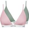 Nur Die Reggiseno Morbido, Confezione da 2 Pezzi Intimo, Kaki/Rosa, 40-42 Donna