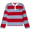 SPRINGFIELD Long Sleeve Striped Polo Maniche Lunghe, Blu, S Donna